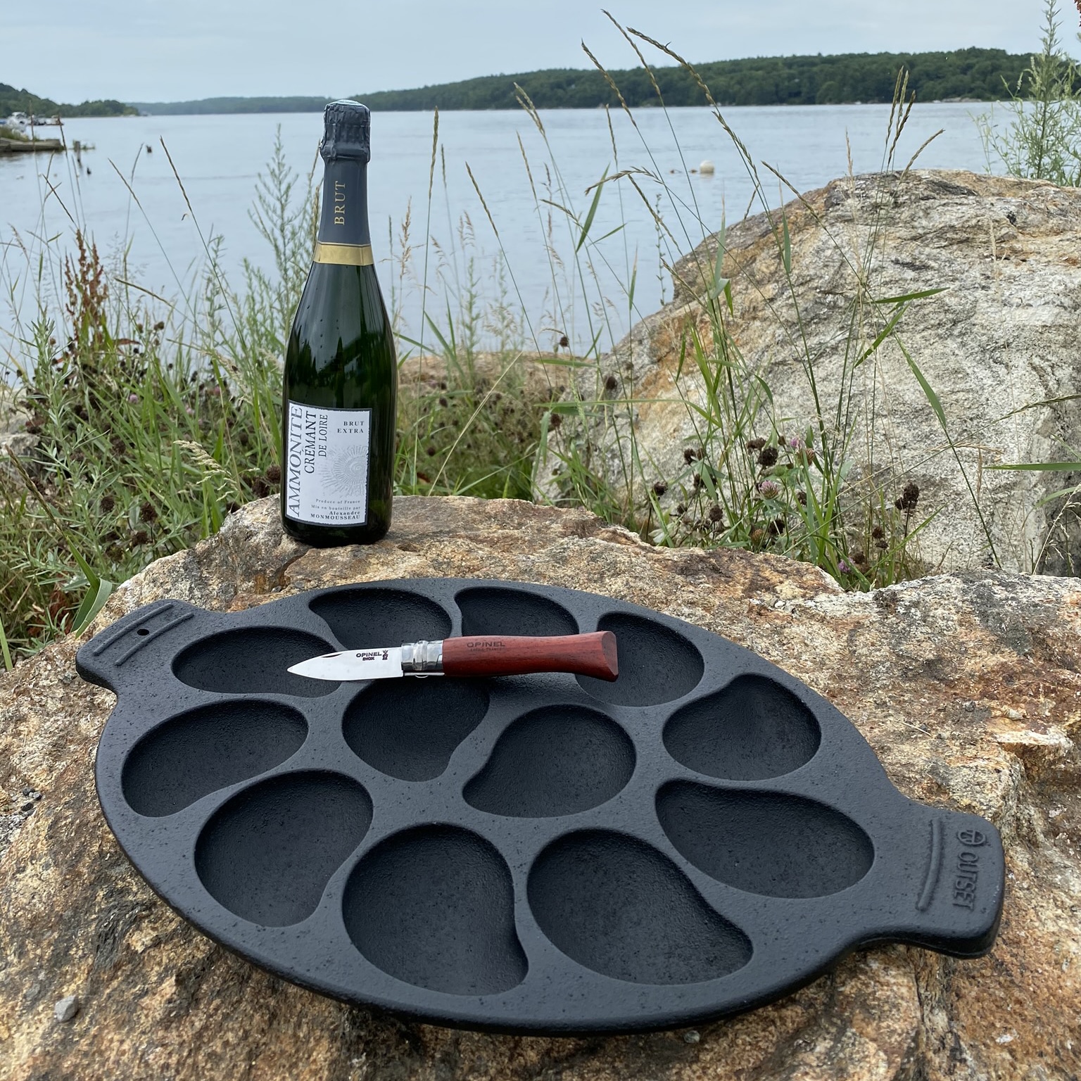 Oyster Grill Pan with Opinel Knife